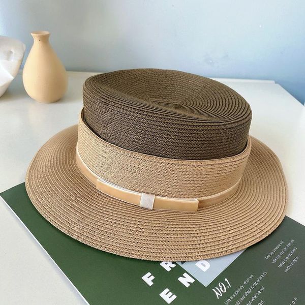 wide brim hats spring and summer leisure color matching velvet bow decoration flat straw hat sunscreen beach retro, Blue;gray
wide brim hats spring and summer leisure color matching velvet bow decoration flat straw hat sunscreen beach retro, Blue;gray
