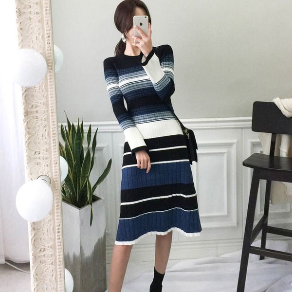 autumn women knitted dresses long flare sleeve striped sweater dresses winter knitting bodycon elegant pencil vestidos 210514, Black;gray
autumn women knitted dresses long flare sleeve striped sweater dresses winter knitting bodycon elegant pencil vestidos 210514, Black;gray