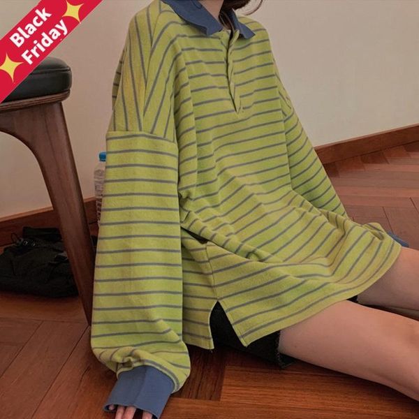 collar hoodies women striped sweatshirt korean 2021 spring autumn vintage loose casual oversized harajuku long sleeve women's & swe swe, Black
collar hoodies women striped sweatshirt korean 2021 spring autumn vintage loose casual oversized harajuku long sleeve women's & swe swe, Black