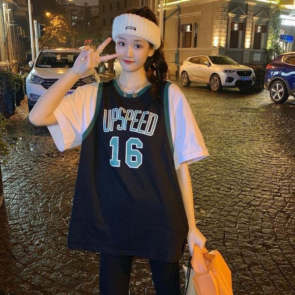 women's polos will 2021 fool two basketball short sleeve t-shirt female summer student athletic shirt sundress wear loose half sleeved, White
women's polos will 2021 fool two basketball short sleeve t-shirt female summer student athletic shirt sundress wear loose half sleeved, White