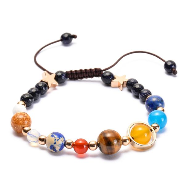 universe galaxy solar system eight planets agate natural stone adjustable bracelet, Black
universe galaxy solar system eight planets agate natural stone adjustable bracelet, Black