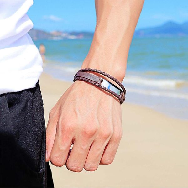 bangle luxury hand-woven multi-layer men's leather bracelet, creative ethnic style simple retro student bracelet, Black
bangle luxury hand-woven multi-layer men's leather bracelet, creative ethnic style simple retro student bracelet, Black