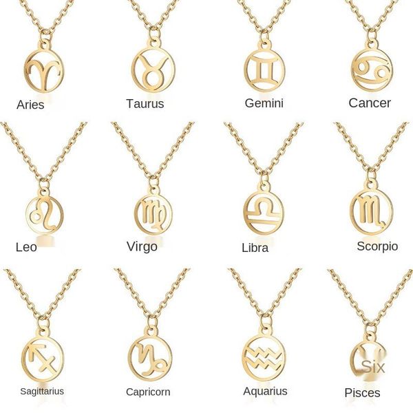 pendant necklaces round stainless steel 12 constellation necklace female chain on the neck choker jewelry collar collier for women gift, Silver
pendant necklaces round stainless steel 12 constellation necklace female chain on the neck choker jewelry collar collier for women gift, Silver