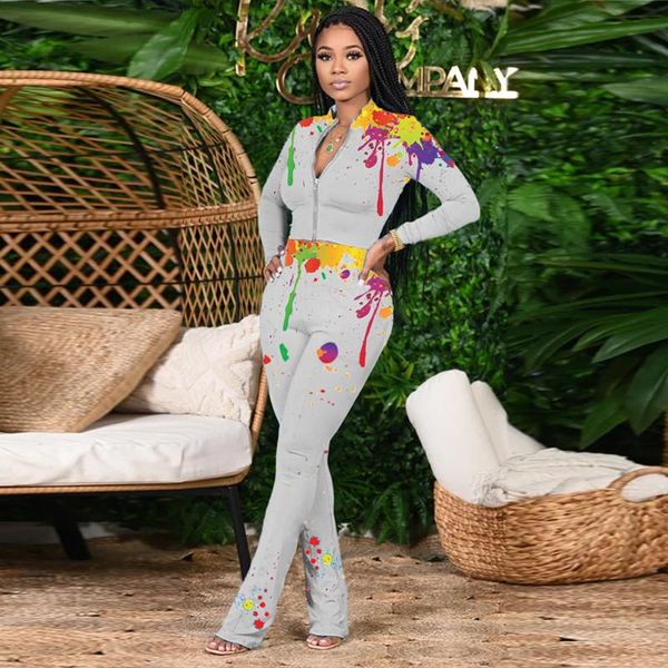 women's two piece pants splash ink printing casual pant suits women zipper up long sleeve jackets and bell bottom trouser loungewear tr, White
women's two piece pants splash ink printing casual pant suits women zipper up long sleeve jackets and bell bottom trouser loungewear tr, White