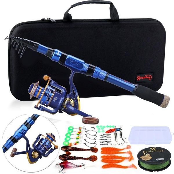 sougayilang 1.8m-2.4m fishing rod combo carbo fiber pole with 11+1bb spinning reels bag lure line set reel
sougayilang 1.8m-2.4m fishing rod combo carbo fiber pole with 11+1bb spinning reels bag lure line set reel