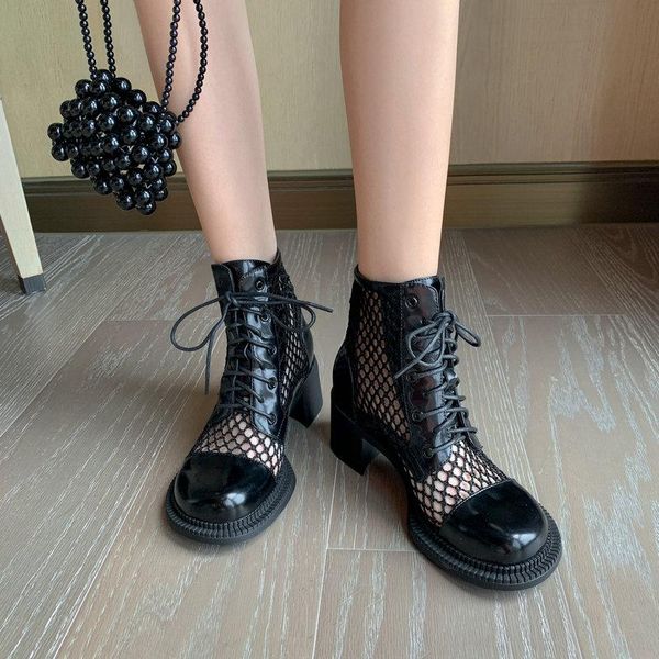 boots summer fashion genuine leather hollow mesh women ankle round toe high heels casual shoes woman, Black
boots summer fashion genuine leather hollow mesh women ankle round toe high heels casual shoes woman, Black