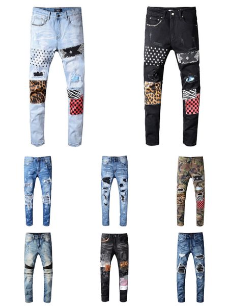 20ss mens designer jeans distressed ripped biker slim fit motorcycle denim for men s fashion mans pants pour hommes, Blue
20ss mens designer jeans distressed ripped biker slim fit motorcycle denim for men s fashion mans pants pour hommes, Blue