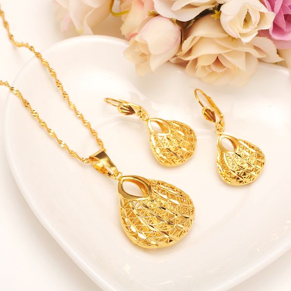 fashion bag pendant earring set women party gift 18 k fine g/f gold necklace earrings jewelry sets, Silver
fashion bag pendant earring set women party gift 18 k fine g/f gold necklace earrings jewelry sets, Silver