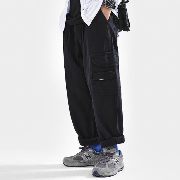 men's pants japanese trend brand multi-pocket cargo men streetwear sports mens hip hop clothing korean retro loose wide-leg long, Black
men's pants japanese trend brand multi-pocket cargo men streetwear sports mens hip hop clothing korean retro loose wide-leg long, Black