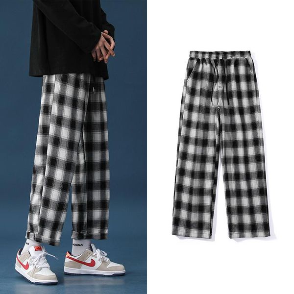 men's pants 2021 plaid casual harem korean man loose ankle-length trousers harajuku streetwear male clothing s-2xl, Black
men's pants 2021 plaid casual harem korean man loose ankle-length trousers harajuku streetwear male clothing s-2xl, Black