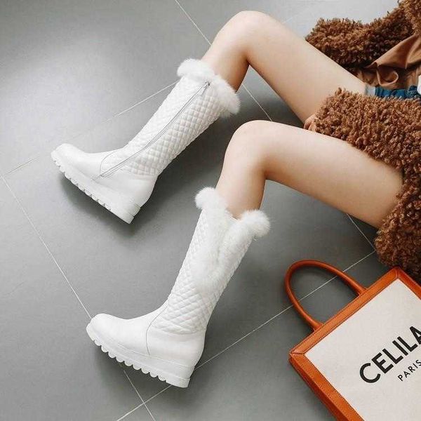 winter white rabbit hair snow boots women's middle and long with raised inner plush warm cotton shoes slope heel thick 211015, Black;red
winter white rabbit hair snow boots women's middle and long with raised inner plush warm cotton shoes slope heel thick 211015, Black;red