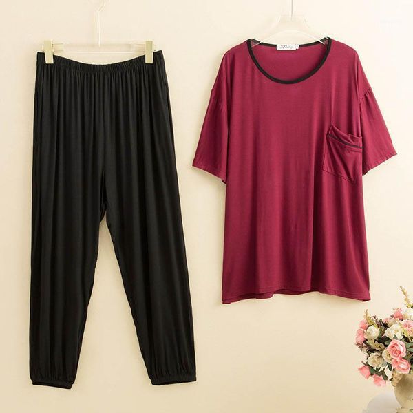 large size men's summer short-sleeved trousers pajamas bust 140cm 5xl 6xl thin modal loose home service reduced leg pants sleepwear, Black;brown
large size men's summer short-sleeved trousers pajamas bust 140cm 5xl 6xl thin modal loose home service reduced leg pants sleepwear, Black;brown