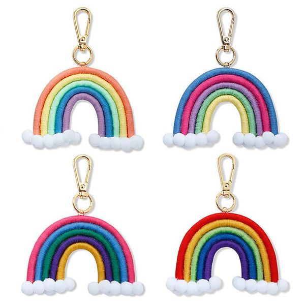 weaving rainbow keychains for women handmade key holder keyring macrame bag charm car hanging jewelry gifts decorative objects & figurines
weaving rainbow keychains for women handmade key holder keyring macrame bag charm car hanging jewelry gifts decorative objects & figurines