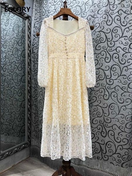 casual dresses lace long dress 2021 spring summer party evening women square collar beadings white yellow, Black;gray
casual dresses lace long dress 2021 spring summer party evening women square collar beadings white yellow, Black;gray