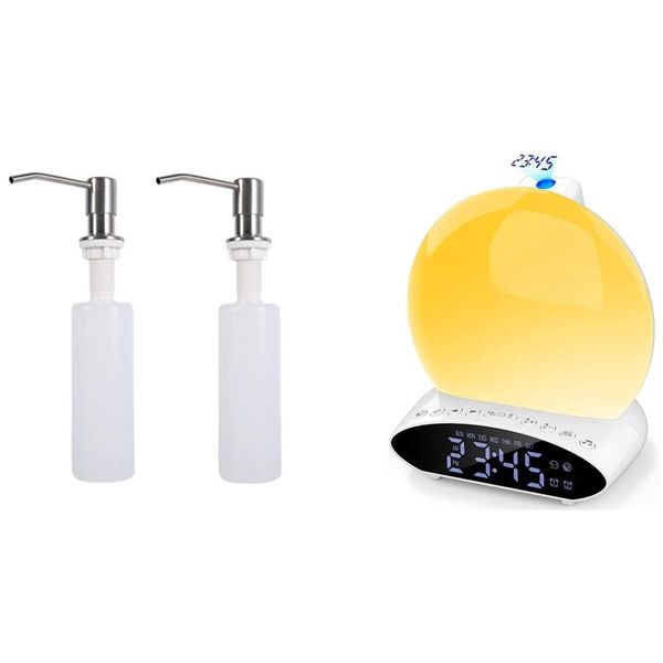 other clocks & accessories sunrise alarm clock with projection - smart sunlight wake up light 2 pack soap dispenser
other clocks & accessories sunrise alarm clock with projection - smart sunlight wake up light 2 pack soap dispenser