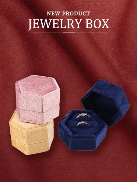 jewelry pouches, bags fashion women jewellery wedding ring boxes pink customized elegant pack small travel velvet hexagon box, Pink;blue 
jewelry pouches, bags fashion women jewellery wedding ring boxes pink customized elegant pack small travel velvet hexagon box, Pink;blue