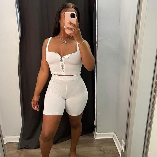 women's tracksuits solid color two piece set hook button tank and biker shorts tracksuit loungewear women summer outfits workout sets, Gray
women's tracksuits solid color two piece set hook button tank and biker shorts tracksuit loungewear women summer outfits workout sets, Gray