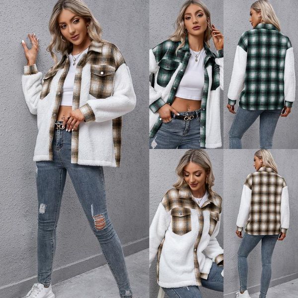 women's jackets for women long-sleeved plaid stitching loose casual goth all-match single-breasted shirt coats clothes, Black;brown
women's jackets for women long-sleeved plaid stitching loose casual goth all-match single-breasted shirt coats clothes, Black;brown