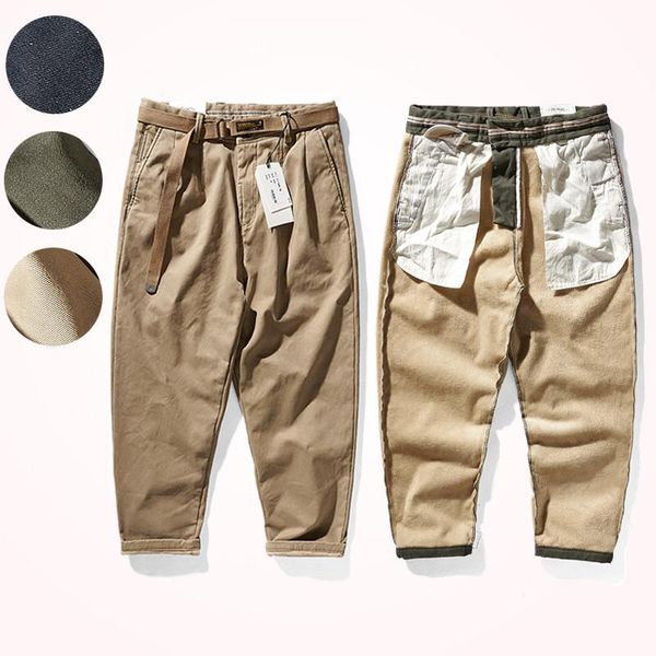 men's pants winter japanese retro loose thick tooling casual with velvet washed khaki elastic woven cropped tapered trousers, Black
men's pants winter japanese retro loose thick tooling casual with velvet washed khaki elastic woven cropped tapered trousers, Black