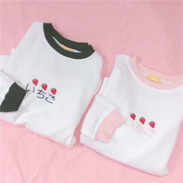 women's t-shirt japanese mori girl women sweet strawberry long sleeve t shirts kawaii casual loose femme tees harajuku cute teens, White
women's t-shirt japanese mori girl women sweet strawberry long sleeve t shirts kawaii casual loose femme tees harajuku cute teens, White