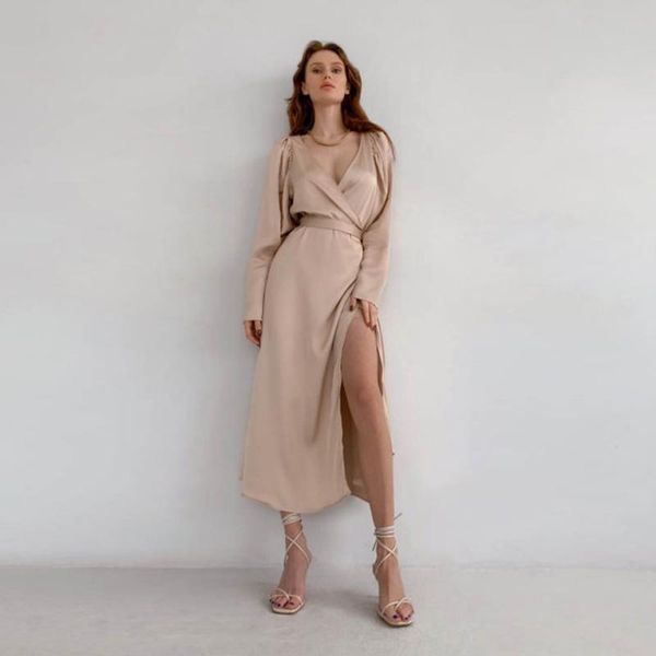 casual dresses muiches puff sleeve cross party dress female deep v-neck side split belt satin long for women 2021 empire fall, Black;gray
casual dresses muiches puff sleeve cross party dress female deep v-neck side split belt satin long for women 2021 empire fall, Black;gray