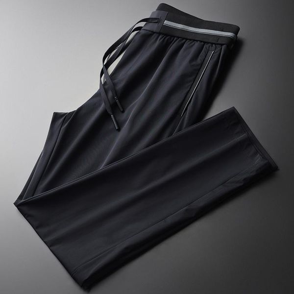 men's pants summer mens luxury solid color drawstring elastic waist male plus size 4xl slim fit silky casual man, Black
men's pants summer mens luxury solid color drawstring elastic waist male plus size 4xl slim fit silky casual man, Black