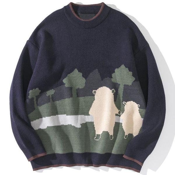 men's sweaters oversize casual pullover sweater men streetwear japanese harajuku knitted tree cartoon bear print autumn winter, White;black
men's sweaters oversize casual pullover sweater men streetwear japanese harajuku knitted tree cartoon bear print autumn winter, White;black
