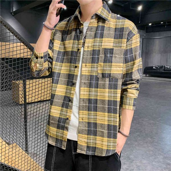 men's casual shirts 2021 spring color contrast plaid sleeve long male shirt versatile jacket, White;black
men's casual shirts 2021 spring color contrast plaid sleeve long male shirt versatile jacket, White;black