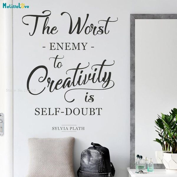 wall stickers the worst enemy to creativity sticker studio decor for office removable quote art decals yt5844
wall stickers the worst enemy to creativity sticker studio decor for office removable quote art decals yt5844