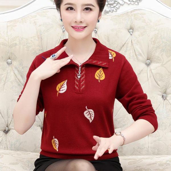 women's sweaters temperament middle aged mother dressed in autumn sweater 2021 40 year old 50 mid female spring and, White;black
women's sweaters temperament middle aged mother dressed in autumn sweater 2021 40 year old 50 mid female spring and, White;black