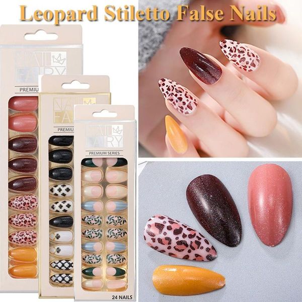 false nails 24pcs autumn long artificial leopard full cover press on mixed colorful diy nail art decorations, Red;gold
false nails 24pcs autumn long artificial leopard full cover press on mixed colorful diy nail art decorations, Red;gold