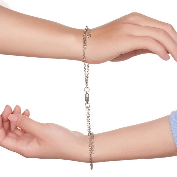 charm bracelets simple stainless steel magnet attractive couple bracelet a pair of men's and women's necklaces valentine's da, Golden;silver
charm bracelets simple stainless steel magnet attractive couple bracelet a pair of men's and women's necklaces valentine's da, Golden;silver