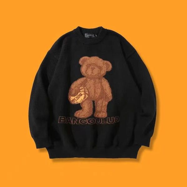 men's sweaters fashion lovely bear sweater men and women 2021 winter pullover couples oversized student black, White;black
men's sweaters fashion lovely bear sweater men and women 2021 winter pullover couples oversized student black, White;black