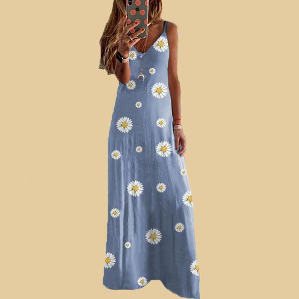 women's swimwear summer 2021 dresses fashion casual loose daisy print slim-fit long suspender v-neck simple dress, White;black
women's swimwear summer 2021 dresses fashion casual loose daisy print slim-fit long suspender v-neck simple dress, White;black