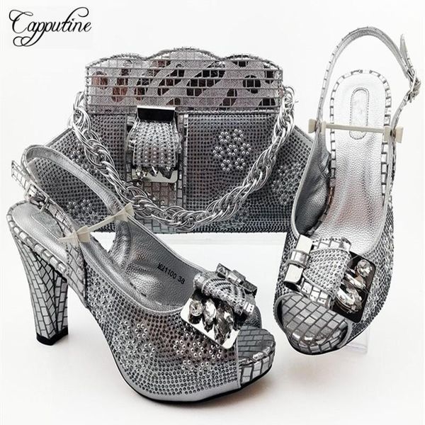 dress shoes nigerian fashion rhinestone silver color ladies and bag set african style high heels purse for evening party, Black
dress shoes nigerian fashion rhinestone silver color ladies and bag set african style high heels purse for evening party, Black
