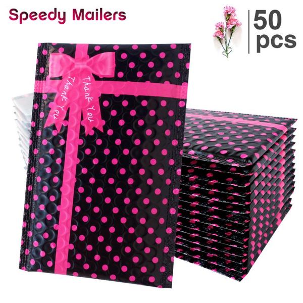 gift wrap 50pcs 4x7'' poly bubble mailers printed thank you bowknot design small black polka dots self sealing padded mailing enve
gift wrap 50pcs 4x7'' poly bubble mailers printed thank you bowknot design small black polka dots self sealing padded mailing enve