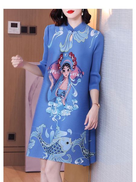 casual dresses selling miyake pleated stand neck improved cheongsam chinese style beaded print beauty a-line dress in stock, Black;gray
casual dresses selling miyake pleated stand neck improved cheongsam chinese style beaded print beauty a-line dress in stock, Black;gray