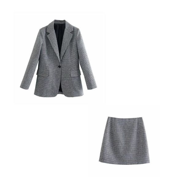 two piece dress xeasy 2021 women two-piece set houndstooth vintage office lady single button blazer female fashion slim high waist skirt sui, White
two piece dress xeasy 2021 women two-piece set houndstooth vintage office lady single button blazer female fashion slim high waist skirt sui, White