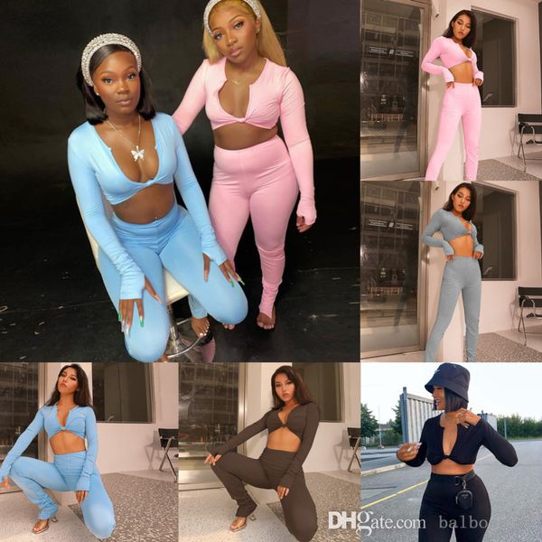 women tracksuits two piece set long sleeve v-neck low cut slim t shirt trousers outfits ladies casual yoga sports suit ladies clothing, Gray
women tracksuits two piece set long sleeve v-neck low cut slim t shirt trousers outfits ladies casual yoga sports suit ladies clothing, Gray