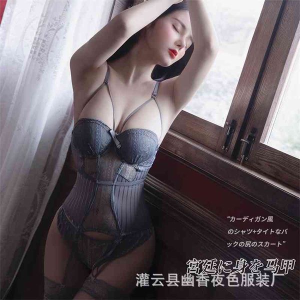 lin linting's new underwear keel steel vest small chest large corset suit 2441, Black;white
lin linting's new underwear keel steel vest small chest large corset suit 2441, Black;white