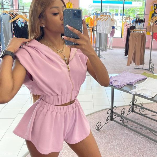 women's tracksuits wsevypo women two-piece sports summer casual solid color cap sleeves hooded crop +flare shorts female streetwear, Gray
women's tracksuits wsevypo women two-piece sports summer casual solid color cap sleeves hooded crop +flare shorts female streetwear, Gray