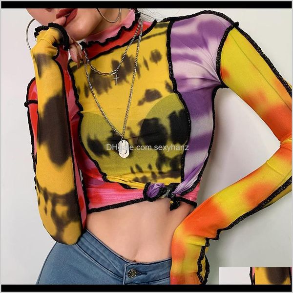 & womens clothing apparel drop delivery 2021 summer women print t-shirt mesh material ruffles turtleneck full sleeve crop female casual t, White
& womens clothing apparel drop delivery 2021 summer women print t-shirt mesh material ruffles turtleneck full sleeve crop female casual t, White