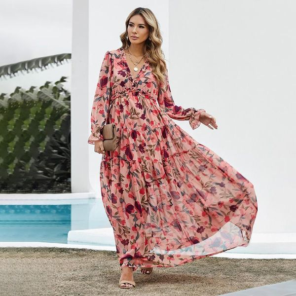 casual dresses european style woman dress spring summer long sleeve vestido bohemian v-neck, Black;gray
casual dresses european style woman dress spring summer long sleeve vestido bohemian v-neck, Black;gray