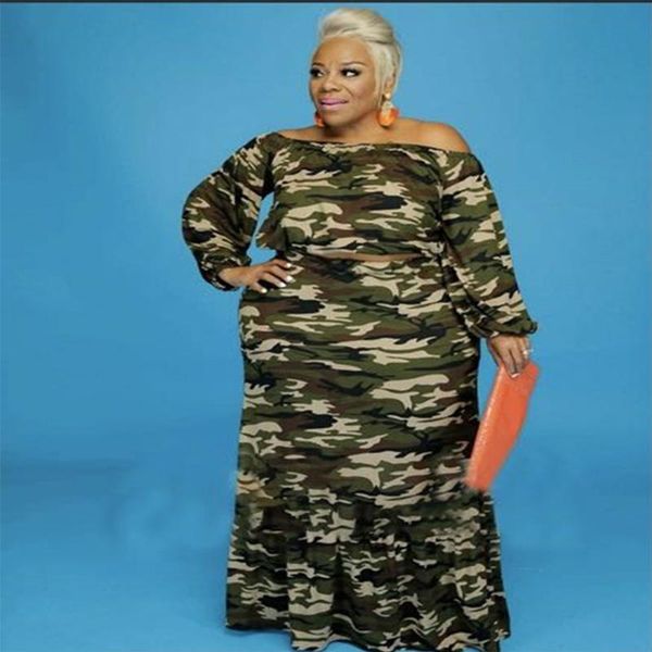 plus size tracksuits women clothing two piece sets 4xl printed camouflage off-the-shoulder elegant skirts suit wholesale drop, Black
plus size tracksuits women clothing two piece sets 4xl printed camouflage off-the-shoulder elegant skirts suit wholesale drop, Black