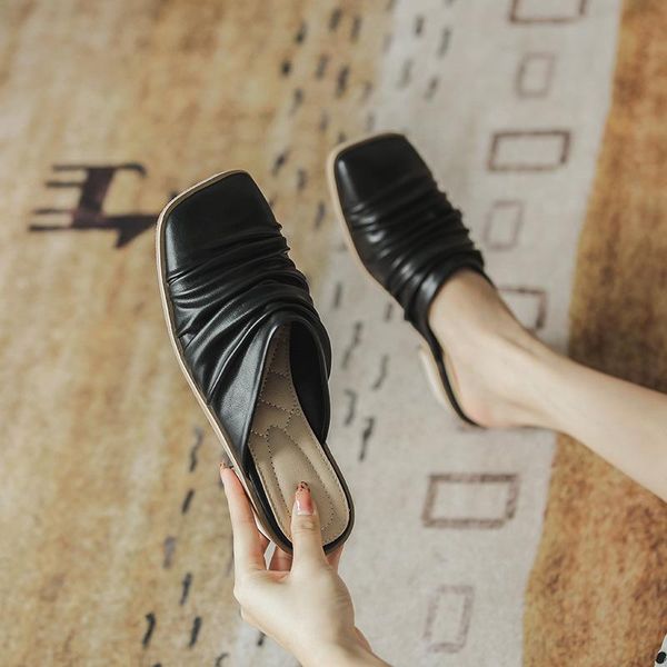slippers mules for women 2021 summer loafers female shoes platform cover toe med slides fashion luxury pu basic rubber pleat, Black
slippers mules for women 2021 summer loafers female shoes platform cover toe med slides fashion luxury pu basic rubber pleat, Black