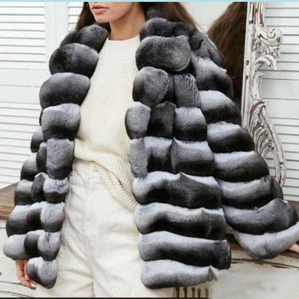 women's fur & faux natural rex jacket 2021 winter chinchilla color genuine coats outwear woman trendy overcoats, Black
women's fur & faux natural rex jacket 2021 winter chinchilla color genuine coats outwear woman trendy overcoats, Black