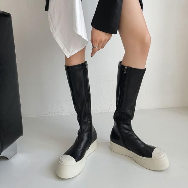 boots british design women autumn long black leather knee high knight botines platform thick sole winter riding botas femininos
boots british design women autumn long black leather knee high knight botines platform thick sole winter riding botas femininos