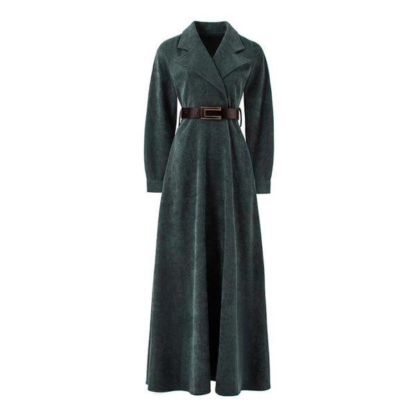 fashion autumn winter corduroy maxi sleeve women high waist long dress green vestidos casual dresses, Black;gray
fashion autumn winter corduroy maxi sleeve women high waist long dress green vestidos casual dresses, Black;gray