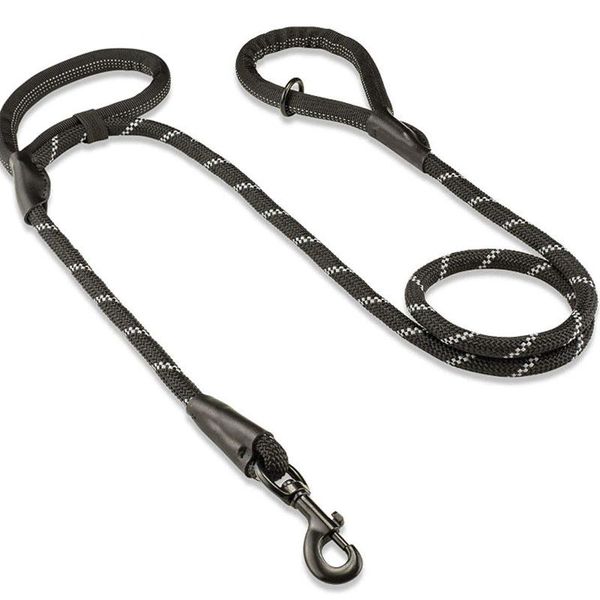 reflective rope dog lead strong leash black with 2 comfortable padded handles collars & leashes
reflective rope dog lead strong leash black with 2 comfortable padded handles collars & leashes