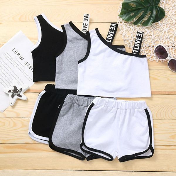 clothing sets summer casual children kids baby girls clothes letter strap sleeveless crop +shorts tracksuit outfits, White
clothing sets summer casual children kids baby girls clothes letter strap sleeveless crop +shorts tracksuit outfits, White